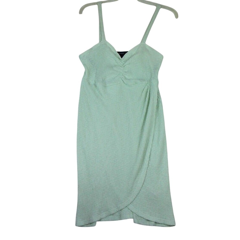 Forever 21+ Mint Green Ribbed‎ Knit Wrap Mini Dress Sweetheart Neck Plus Size 2X